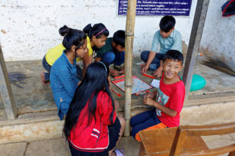 Kids Playing Scrabble