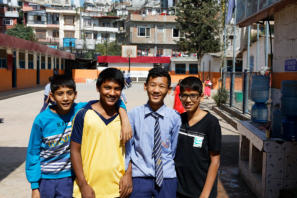 Sundar with his school friends