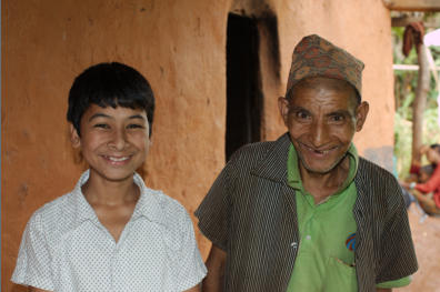 Rabin with his uncle in Chewa