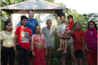 Susma left), Rabin and his family in Chewa